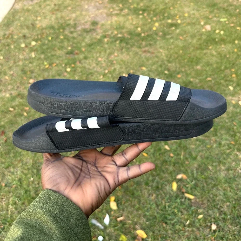 Adidas Adilette Shower‎ Slide Sandals Men's Size 14 Black White
